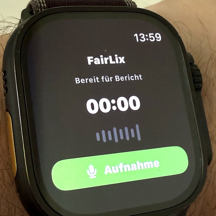 FairLix Aufnahme auf der Apple Watch